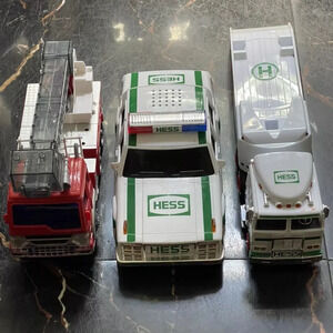 Set Of 3 Hess 1993/1999 Toy Truck Police Car Fire Engine Collectible Vehicle